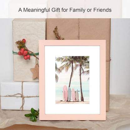 Hongkee 5x7 Picture Frame (4 Pack, Pink) Made of Real Glass and Wooden Frame - Display Pictures 4x6 with Mat or 5x7 Without Mat, 5 by 7 Photo Frames TableTop Display and Wall Mounting - color: Pink, size: 5x7 in