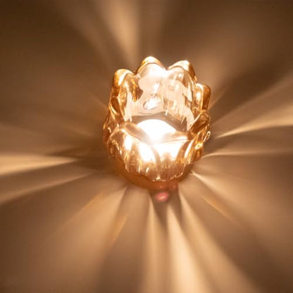 Votive Glass Tealight Candle Holders, Candles Not Included (Amber Tulip-6 Pcs) - color: Amber Tulip-6 Pcs