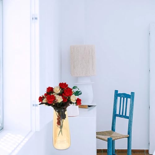 Glass Floral Container Flower Arrangement Vase Nordic Style Amber Glass Vase Decorative Floral Bottle for Living Room Home Décor