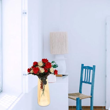 Glass Floral Container Flower Arrangement Vase Nordic Style Amber Glass Vase Decorative Floral Bottle for Living Room Home Décor
