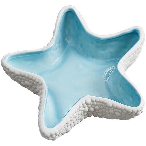 8.2" x 7.5" x 1.6" Large Starfish Jewelry Dish Tray Ceramic Starfish Ring Holder Seastarfish Bowl Cute Jewelry Organize Key Storage Tray Decorative Trays for Home Decor Porcelain Jewelry Deco - color: Starfish Decorative Trays for Home Decor
