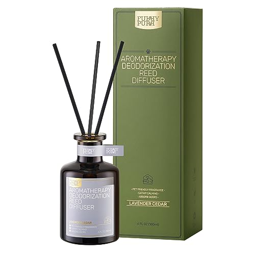 Reed Diffuser for Pet Odor Elimination, Lavender Cedar, Non-Toxic & Pet-Friendly Air Freshening, 6 Oz