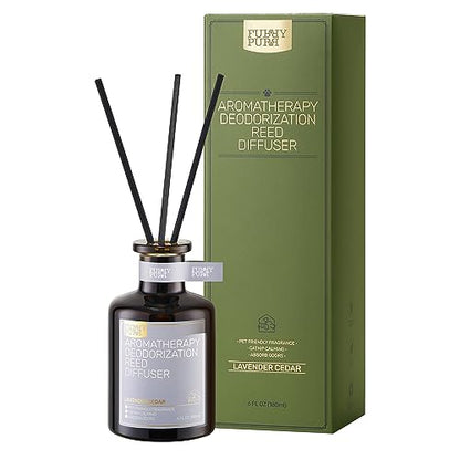 Reed Diffuser for Pet Odor Elimination, Lavender Cedar, Non-Toxic & Pet-Friendly Air Freshening, 6 Oz