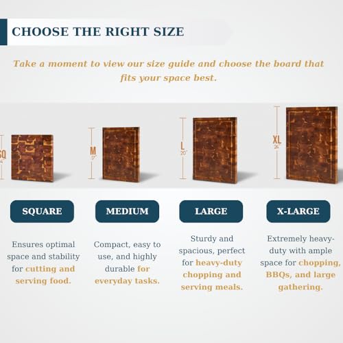 Bearchop Acacia Wood Cutting Board for Kitchen, Wooden Butcher Block with 4-Side Reinforced Bar for Anti Crack/Warp, [17"x13"x1"] Medium End Grain Cutting Boards with Gift Box, Juice Groove, Handle