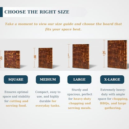 Bearchop Acacia Wood Cutting Board for Kitchen, Wooden Butcher Block with 4-Side Reinforced Bar for Anti Crack/Warp, [17"x13"x1"] Medium End Grain Cutting Boards with Gift Box, Juice Groove, Handle