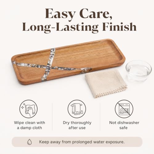 Resin Inlay Acacia Charcuterie Cheese Trays 3 Pack 14x5.5 in | Solid Natural Acacia Wood, Food Safe & Durable. Versatile home tray, simple to clean, wonderful gift for all celebrations. - color: Resin 14"*3pcs