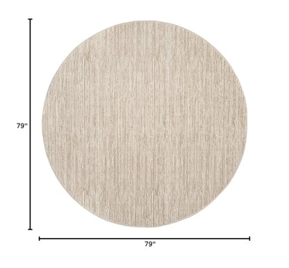 SAFAVIEH Vision Collection Area Rug - 6'7" Round, Cream, Modern Ombre Design, Non-Shedding & Easy to Clean, Ideal for Living Room, Bedroom, Dining Space (VSN606F) - color: Creme, size: 6'7" (Round)
