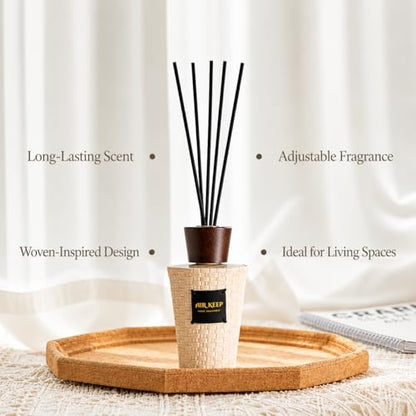Reed Diffuser for Home, Clean Linen, 5.1 fl oz (150 ml) | Reed Diffuser Sticks, Decorative Glass Bottle, for Bathrooms, Bedrooms, Living Rooms and Offices, Gift Box Packaging