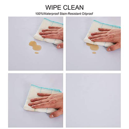 NLMUVW White Square Vinyl Tablecloth 48 Inch 100% Waterproof Oil Proof PVC Table Cloth Wipe Clean Table Cover for Kitchen Dining Picnic, 48 x 48 Inch - color: White, size: 48" x 48" (Square)