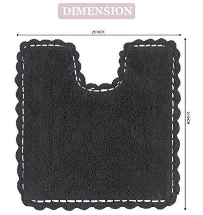 Home Weavers Casual Elegance Reversible Bathmat 100% Cotton Bathroom Rugs Set, Washable Rug, Thick Extra Soft and Absorbent Bath Rug, Kitchen Mat, Bath Mat Set, Non Slip Mat, 20"x20" Contour, Gray - color: Grey, size: 1'8" x 1'8" (Contour)