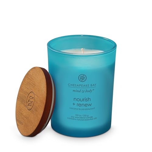 Chesapeake Bay Candle Mind & Body Medium Jar Candle Nourish + Renew (Coconut & Sandalwood) (Pack of 4) - color: Nourish + Renew, size: 8.8oz (Pack of 4)