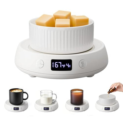 Coffee Mug Warmer for Desk Timer Candle Warmer Lamp Scented Wax Melt Melter | Smart Heated Electric Tea Coffee Cup Candle Wax Melter Warmer Plate for Home Office, 1-9H Auto Shut Off, Coffee Lover Gifts