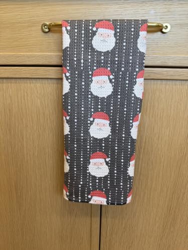 Kitchen Towels, Dish Towels for Kitchen, 3 Pc Kitchen Towel Set | Microfiber Waffle Towels, 16 x 26 inches, with Hanging Loops, Reusable Tea Towels, Cute Kitchen Towels - 3 Pack - color: Christmas