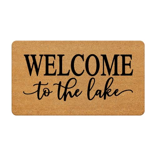 Nogrit Welcome to The Lake House Decor Coir Doormat, Lake House Welcome Mats Door Mat Outdoor Entrance Decor Farmhouse Lake House Decor for The Home Gifts 17x30 - color: Coir Doormat - 5