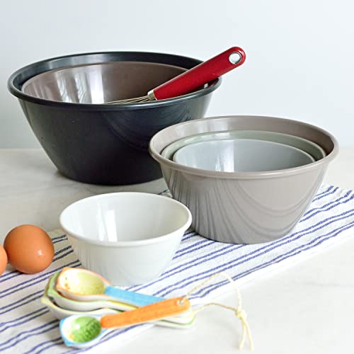 Youngever 5 Pack 80 Ounce Plastic Bowls, Reusable Snack Bowls, Fruit Bowls, Serving Bowls, Lightweight and Durable (Brown) - color: Brown