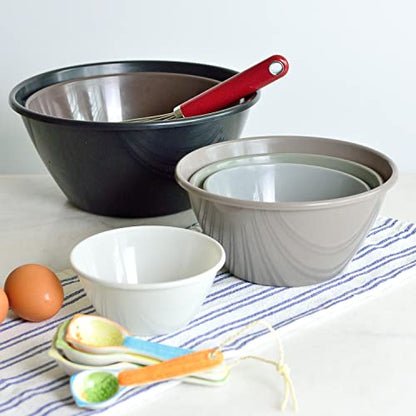 Youngever 5 Pack 80 Ounce Plastic Bowls, Reusable Snack Bowls, Fruit Bowls, Serving Bowls, Lightweight and Durable (Brown) - color: Brown