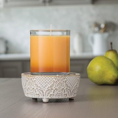 Candle Warmers ETC 2-in-1 Candle and Fragrance Warmer for Warming Scented Candles or Wax Melts and Tarts with to Freshen Room, Vintage White Lace - style: Vintage White