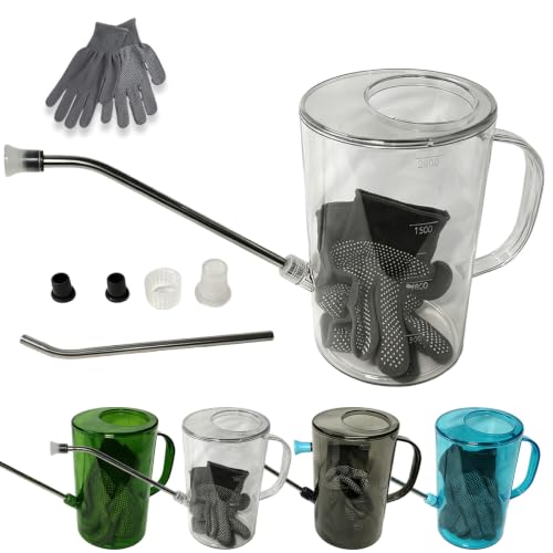 Small Watering Can 2L with Long Spout, Plastic，White | 68oz Capacity, Lightweight Design, Indoor & Outdoor Use, Portable, Long Reach Spout - color: White