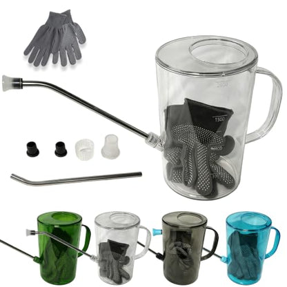 Small Watering Can 2L with Long Spout, Plastic，White | 68oz Capacity, Lightweight Design, Indoor & Outdoor Use, Portable, Long Reach Spout - color: White