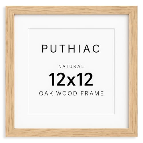 12x12 Solid Oak Wood Picture Frame, Natural Oak, 1 Pack | Minimalist oak frame; fits 8x8 with mat or 12x12 without; wall display for family photos, art prints, or gallery walls. - color: Beige-1P, size: 12x12