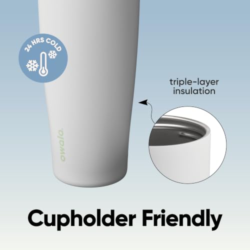 Owala FreeSip Tumbler Stainless Steel Water Bottle 30 oz Iced Breeze | Triple-Layer Insulation | Leak-Proof Lid with Push-Button | Double Threaded Lid for Left and Right Handed Drinking - color: Iced Breeze, size: 30.1 Ounces