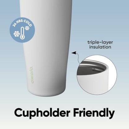 Owala FreeSip Tumbler Stainless Steel Water Bottle 30 oz Iced Breeze | Triple-Layer Insulation | Leak-Proof Lid with Push-Button | Double Threaded Lid for Left and Right Handed Drinking - color: Iced Breeze, size: 30.1 Ounces