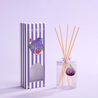 Reed Diffuser, Fig Blossom Scent Oil Diffuser, 6.09 fl oz | 8 Reeds, Long-Lasting Home Fragrance, Bathroom Bedroom Shelf Decor & Gifts - color: Purple(fig Blossom)