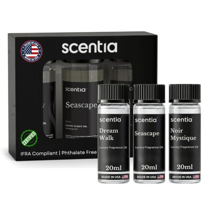 Fragrance Diffuser Oils 3X20 mL, Aromatherapy Set for Cold Diffusers | Scentia Luxury Hotel Series Blended Diffuser Oils, 3X20 mL, Long-Lasting Aroma For Home Relaxation