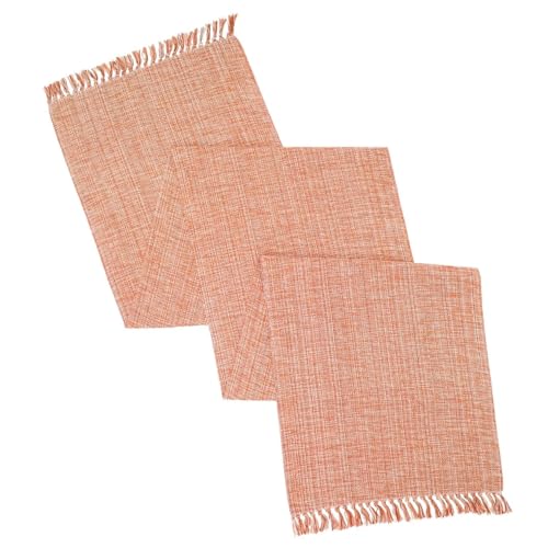 100% Cotton Table Runner - 72x13 Inch, Chambery Textured Table Runner, Durable & Elegant for Dining Table, Wedding, Restaurant, Oeko-TEX Certified - Burnt Orange - color: Burnt Orange