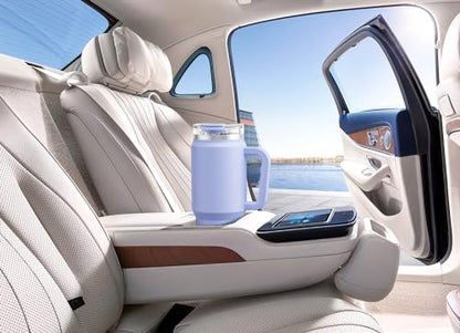 Meoky 32 oz Tumbler with Handle, Insulated Tumbler with Lid and Straw, Stainless Steel Travel Mug, Keeps Cold for 24 Hours, 100% Leak Proof, Fits in Car Cup Holder (Lilac) - color: Lilac, size: 32 Ounces
