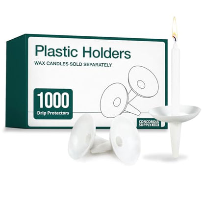 Plastic Candle Holder Drip Protector (Pack of 1000) | Reusable Plastic Holders, Wax Catcher, Candlesticks, Candlelight Service Vigil, Memorial, Congregational, Baptism, Christmas - size: Pack of 1000