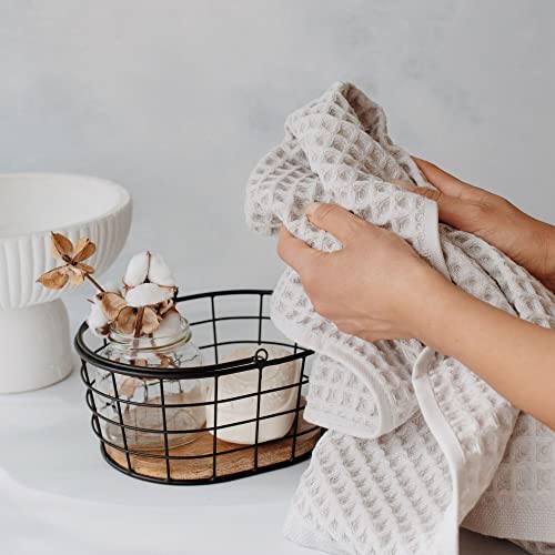 Waffle Hand Towel – 100% Turkish Cotton, Quick-Dry, Soft and Absorbent Bathroom Towel (Light Grey) - color: Light Grey, size: Hand Towel (1 Piece)