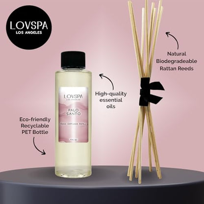 Palo Santo Diffuser Oil - Luxury Essential Oils for Diffuser Refill & Air Freshener Room Spray - Long-Lasting & Natural Home Fragrance, Scented Oil for Diffusers, USA Made, 4oz