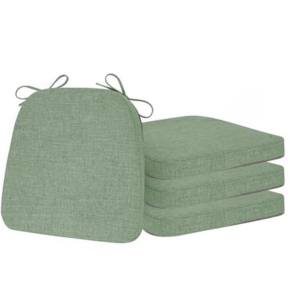 ELFJOY Non-Slip Chair Cushions for Dining Chairs Sage Green 16.7"x16" | 4 Pack, with Ties and Washable Cover, U Shape, Breathable Fabric, for Kitchen Dining Office Folding Chairs，Comfortable - color: Sage Green