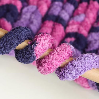 Jumbo Chunky Yarn for Hand Knitting - Super Thick Chenille Chunky Yarn for Crocheting - Extra Soft Bulky Fluffy Blanket Big Yarns 8 Jumbo Pack (27yds,8 oz Each Skein) - color: Midnight Orchid