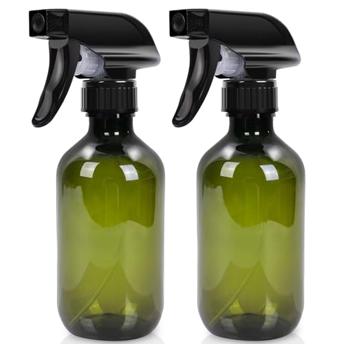 Cleaning Spray Bottles for Plants Misters for Inside, 2 Pack 10 oz Squirt, Water Spray Bottle Mist Sprayer, No Leak Hair Mister Empty with Adjustable Nozzle (Green) - color: Green, size: 10 oz