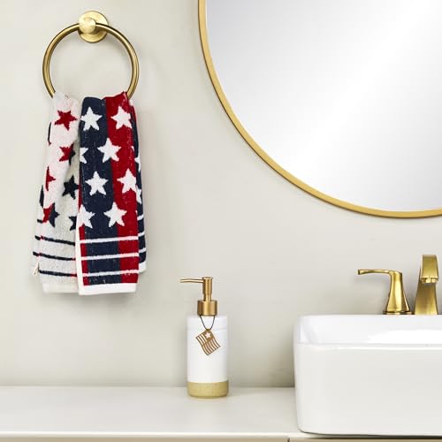 SKL Home Patriotic 4th of July Red White and Stars Hand Towel Set, 2 Count - color: Red White and Stars