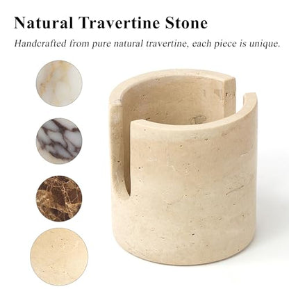 Natural Marble Sponge Holder, Travertine Stone Drying Rack for Kitchen Sink | 1.4 lb Handcrafted Stone Kitchen Sponge Holder with Anti-Slip Pad, Fast Drying Sink Caddy for Kitchen Counter Organizer - color: Travertine Beige