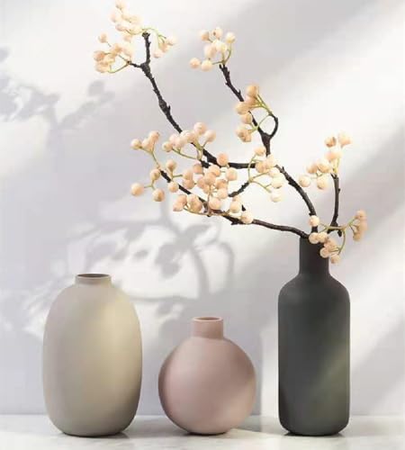 Ceramic Flowers Vase Set of 3, Modern Decorative Flower Vase for Rustic Home Decor, Modern Farmhouse Decor, Living Room Decor, Shelf Decor, and Entryway Décor