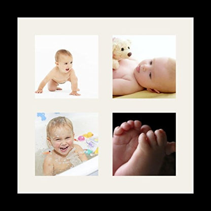 ArtToFrames Collage Photo Frame Single Mat with 4-5x5 Openings and Satin Black Frame. - color: 4 - 5x5 - (2376)