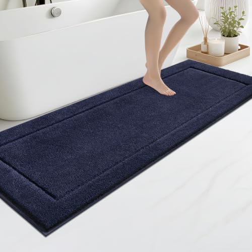 anllugs Bathroom Rugs, Non-Slip Bath Rugs, 24" x 60", Blue | Extra Soft, Super Absorbent, Machine Washable, Quick Dry, Bath Mats for Shower and Bathtub, TPR Backing, Runner Rugs - color: Blue, size: 24" X 60"