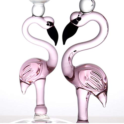 Creative Pink Flamingo Cocktail Martini Goblet Glass Cool Tableware Unique Bar Wine Set (2, 200ML cocktail glass)