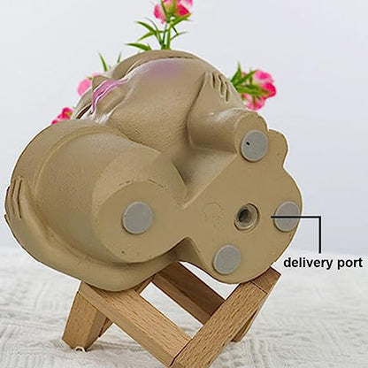 Face Planter Pot, Lady Head Planter with Drainage Holes, Khaki | Dual-compartment lady head planter with drainage holes for succulents, cactus, and air plants - color: Khaki