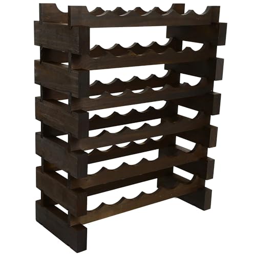 36 Bottle Wine Rack Dark Stain - color: Dark Stain
