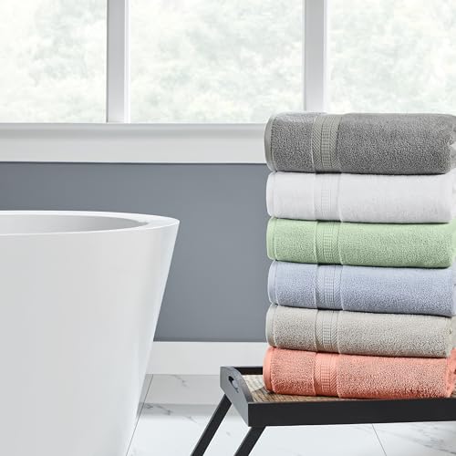 Modern Threads 6-Piece Rayon from Bamboo & Cotton Blend Towel Set - Ultra Soft & Absorbent, Seafoam - color: Green