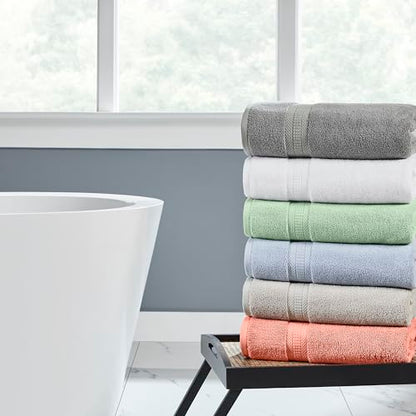 Modern Threads 6-Piece Rayon from Bamboo & Cotton Blend Towel Set - Ultra Soft & Absorbent, Gray - color: Gray