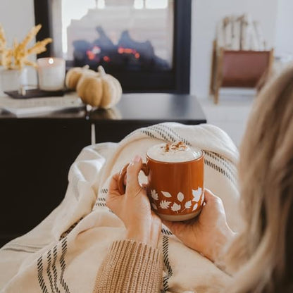 Sweet Water Decor Fall Mug Handcrafted Stoneware Coffee Mug with Autumn Leaves Design, 14 oz - Cozy and Stylish Fall Coffee Mugs - Unique Durable Fall Mugs for Autumn - Perfect Fall Mug for Gifting - style: Fall Leaves