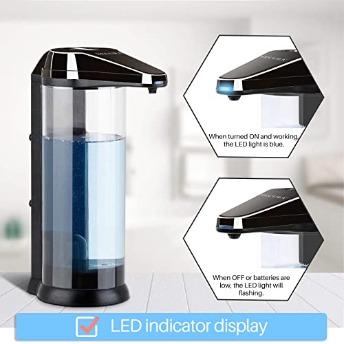 Secura 17oz Automatic Liquid Soap Dispenser, Touchless Battery Operated Hand Soap Dispenser with Adjustable Soap Dispensing Volume Control Dial, Personal Care Dispenser (Dark Gunmetal) - color: Dark Gunmetal, size: 500ml