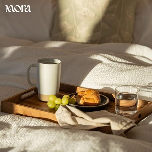 Mora Ceramics Large Tea Mug with Loose Leaf Infuser and Ceramic Lid, 18 oz, Portable, Microwave, Dishwasher Safe, Tall Coffee Cup - Rustic Matte Ceramic Glaze, Modern Herbal Tea Strainer, Oat - color: Oat