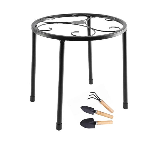 Metal Plant Stand, Indoor Outdoor Flower Pot Stand Display Stand - Forged Iron Corner Multi-Tiered Planting Organizer, Suitable for Garden, Terrace, Lawn, Balcony, Office And Store Display, Halloween Decoration Gift, Suitable for Home (Small black) - colo